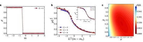 Finite Size Scaling Analysis A Particle Density As A Function Of M