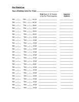 Fire Watch Log Sheet Forms Printable