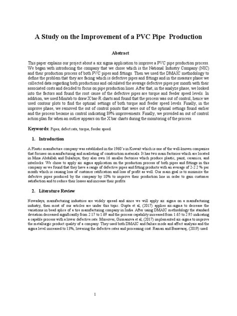 PVC Pipe Project | PDF | Six Sigma