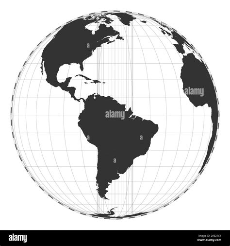 Vector World Map Orthographic Projection Plain World Geographical Map