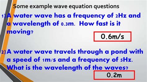 Wave Equation Speed Wavelength And Frequency Ppt