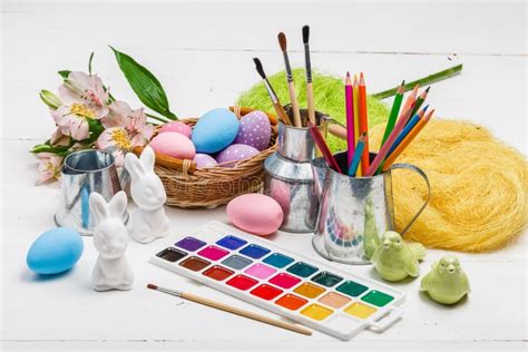 Art Happy Easter Sunday Concept Painting The Easter Eggs For Easter Day