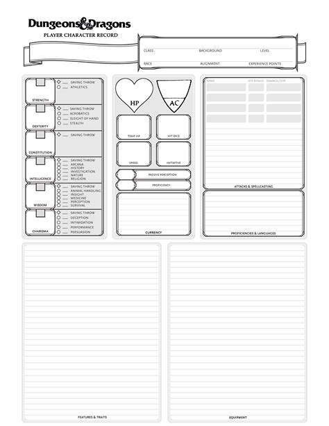 Simple Dnd Character Sheet