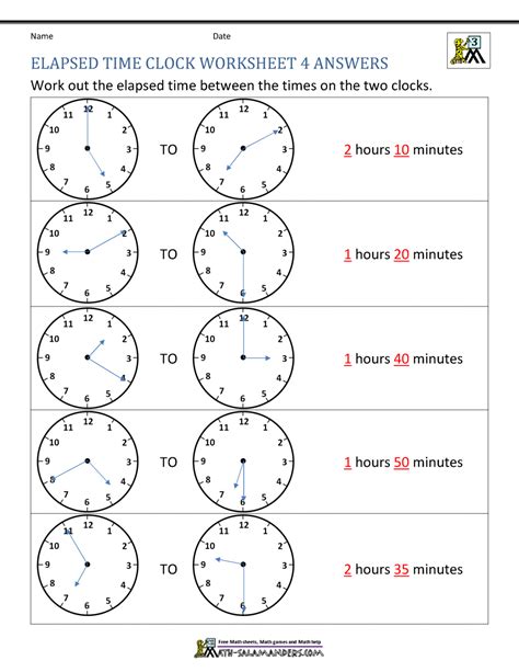 Free Clock Time Worksheets