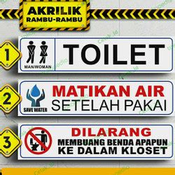 Jual Rambu Sign Arah Toilet Cm X Cm Akrilik Acrylic Mm Kota