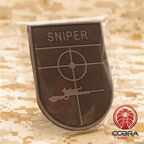 Sniper Grijze Militaire Pvc Patch Velcro Military Airsoft