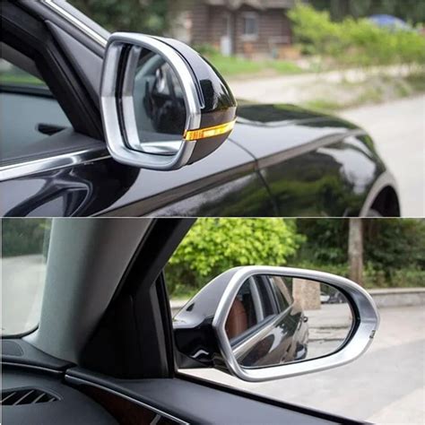 Chrome Abs Rearview Mirror Frame Door Mirrors Cover Trim Pcs For Audi