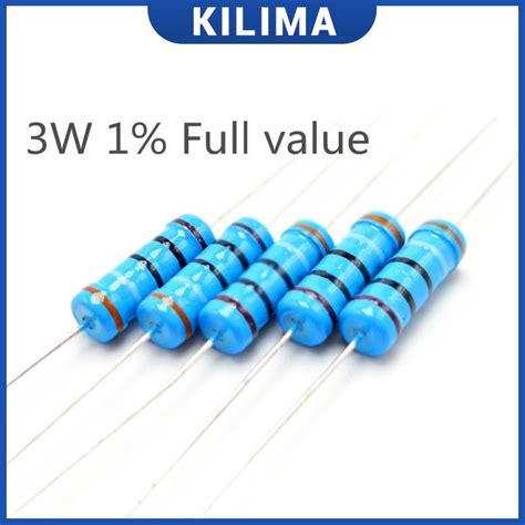 10Pcs 3W 1 Metal Film Resistors 24Value 0 1R 0 12R 0 15R 0 18R 0 22R 0