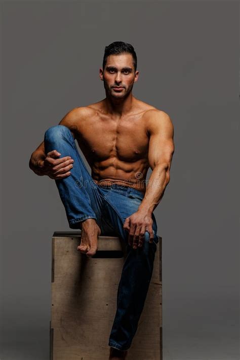 Attractive Shirtless Guy In Blue Jeans Stock Image Image Of Fashion Fitness 108115179