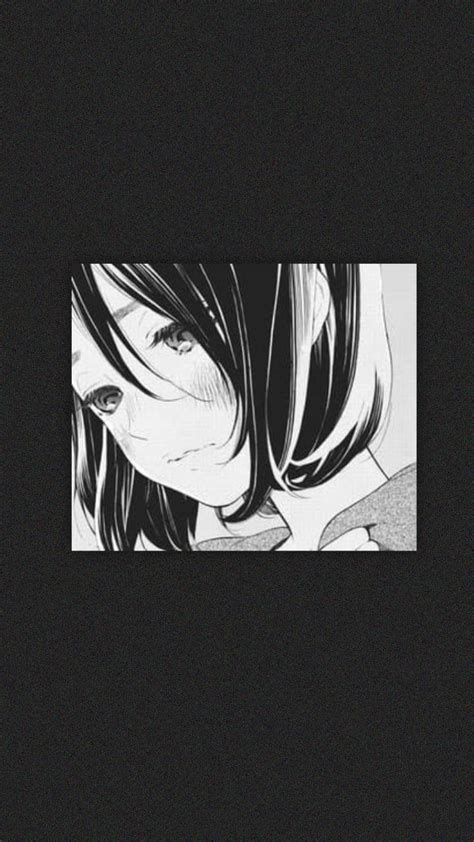 [100+] Sad Anime Girl Black And White Wallpapers | Wallpapers.com