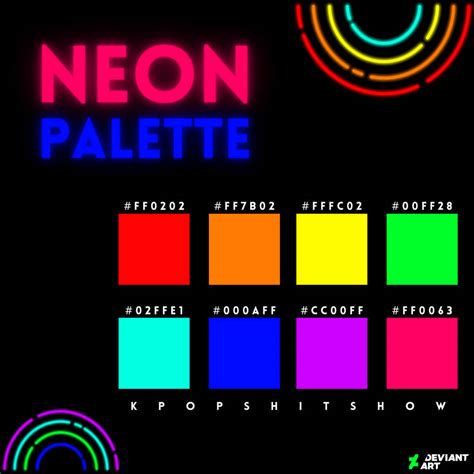 Neon Color Palette by kpopshitshow on DeviantArt