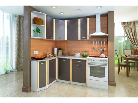 Кухонный гарнитур угловой Бланка 136,9 х 140 см Венге Корпус Белый ...