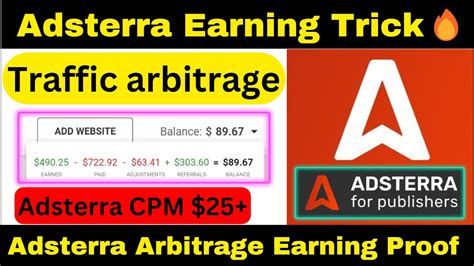 Adsterra Earning TrickAdsterra Arbitrage Earning Proof High CPM 25