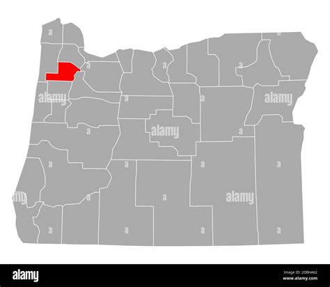 Map of Yamhill in Oregon Stock Photo - Alamy