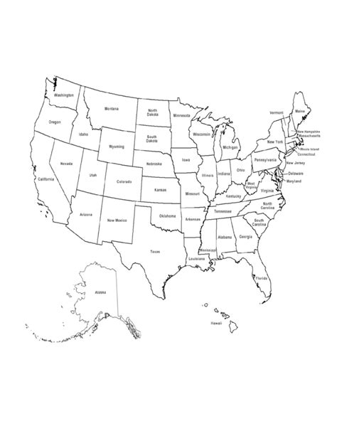 US Map with State Names Free Download