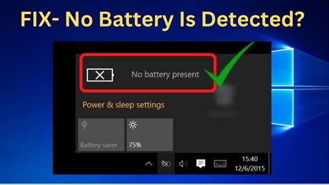 How To Fix No Battery Is Detected Windows Laptop Plugin Not