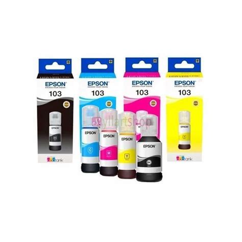 Packs 4 Epson 103 Ecotank Bouteille D Encre Noir Cyan Magenta Jaune