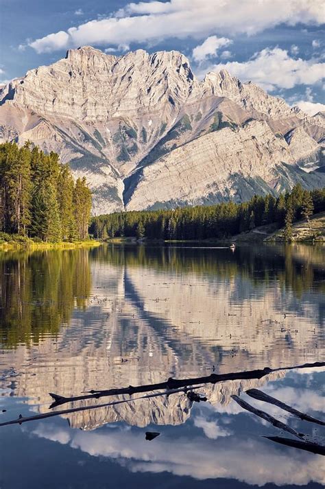 Johnson Lake And Cascade Mountain Banff National Park Alberta