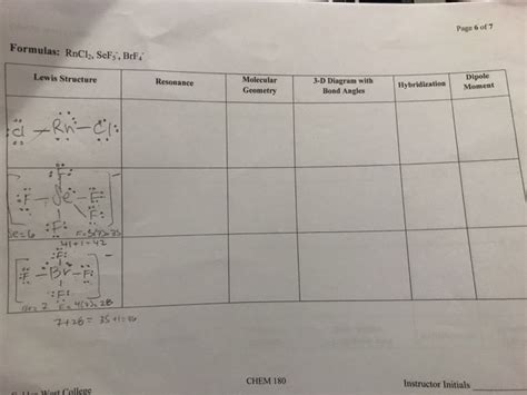 Solved Page 5 Of 7 Formulas PBrs BrF3 TeFs Molecular Chegg