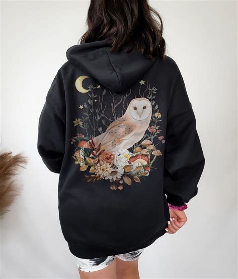 Barn Owl Sweater Owl Sweatshirt Owl Hoodie Goblincore Hoodie Cottagecore Hoodie Cottagecore