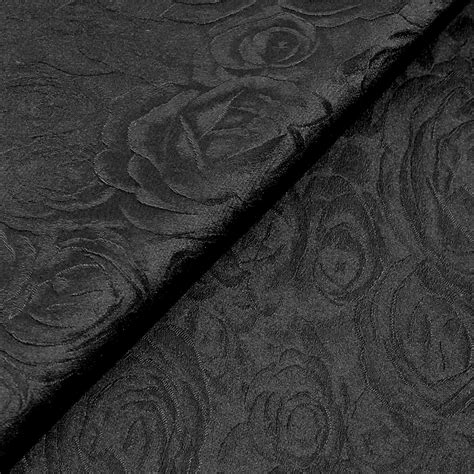 Crêpe acétate viscose jacquard roses Noir