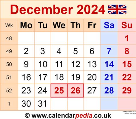 Calendar December 2024 Printable Uk Printable Calendar 2024