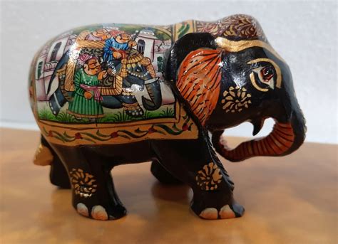 Wooden Hand-painted Elephant/ | Buy Handmade Handicrafts | JLine Arts