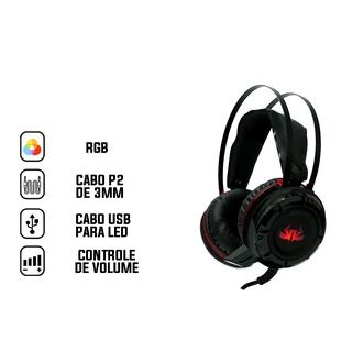 Fone De Ouvido Headset Gamer Over Ear Knup Kp Preto E Azul Preto E