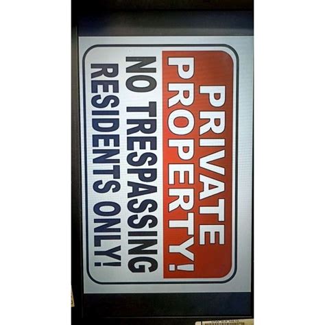 ☂ Private Property No Trespassing Residents Only Signage A4 Size Pvc