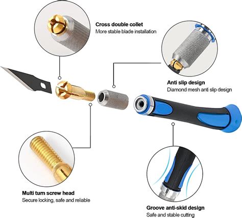 EHDIS Precision Hobby Knife Set Utility Craft Knife Kit with 10PCS Blades for Art Working ...