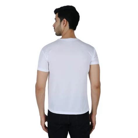 Plain Polyester Mens White Round Neck T Shirt At Rs 90 In New Delhi Id 2851525887548