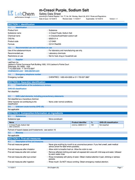 Fillable Online M Cresol Purple Sodium Salt Fax Email Print Pdffiller