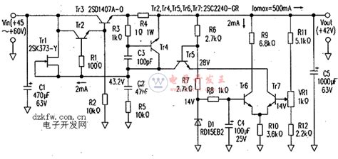 输出40v～80v的串联稳压电路 Regulated Power Supply