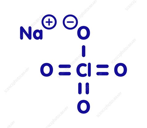 Sodium perchlorate chemical structure, illustration - Stock Image ...