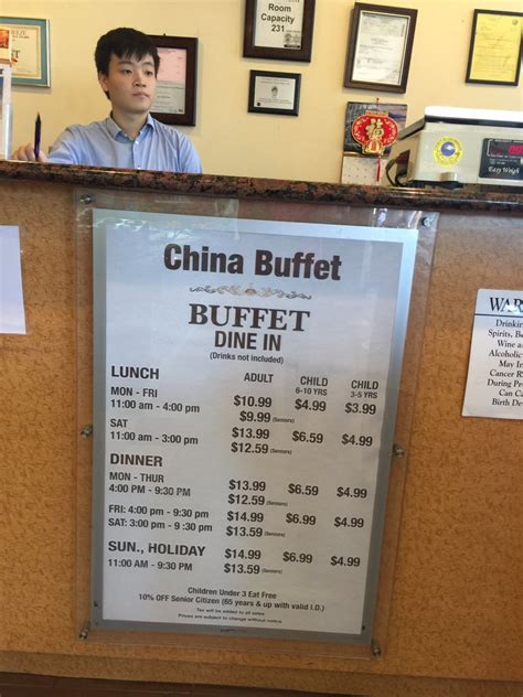 Menu - China Buffet