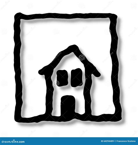 Black and White House Sketch Stock Illustration - Illustration of ...