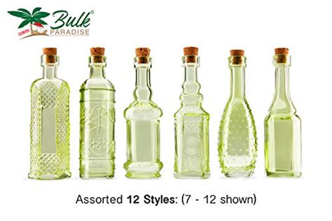 Small Clear Vintage Glass Bottles With Corks Bud Vases Decorative