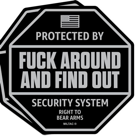 Snapklik FAFO Sticker FAFO Security Sign Warning 2 Pack Protected By Fuck Around And