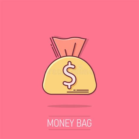 Money Bag Icon In Comic Style Moneybag With Dollar Cartoon Vector