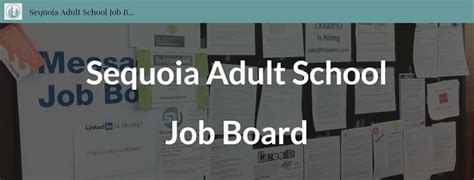 Sequoia District Adult School College Career