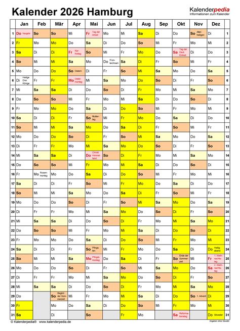 Kalender Hamburg Ferien Feiertage Excel Vorlagen
