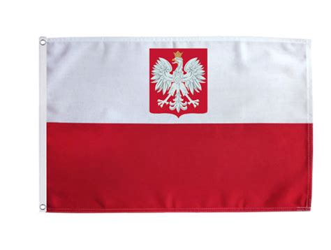 Flaga Polski Godło jak LEN 150x90 cm Bandera Polska z Godłem Lniana