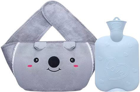 Hot Water Bottle With Fluffy Cover 2L Heat Up And Refreezable Hot Cold Pack With Pocket Hot