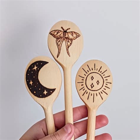 Wood Burned Spoons Etsy