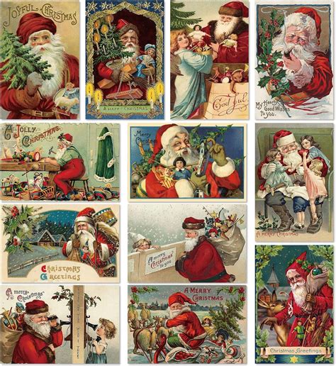 Amazon Anydesign Pack Christmas Greeting Cards Vintage Santa