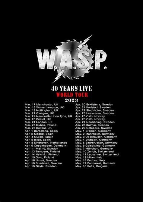 Poster Wasp Years Live World Tour Date Lj By Liani Jayadi