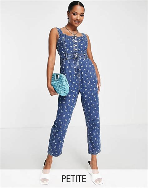 Nobodys Child Petite Denim Jumpsuit In Blue Asos