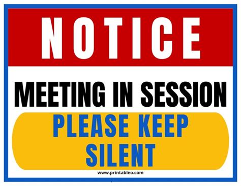 Printable Meeting In Progress Signs Do Not Disturb Pdf