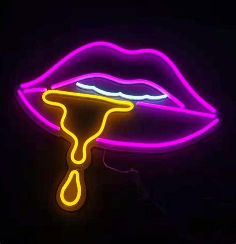 Led Neon Lips Light Art Neon Lips Neon Wall Art Neon Light Art