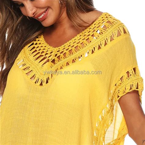 Wholesale Women Crochet Beach Bikini Cover Up Hollow Out Tassels